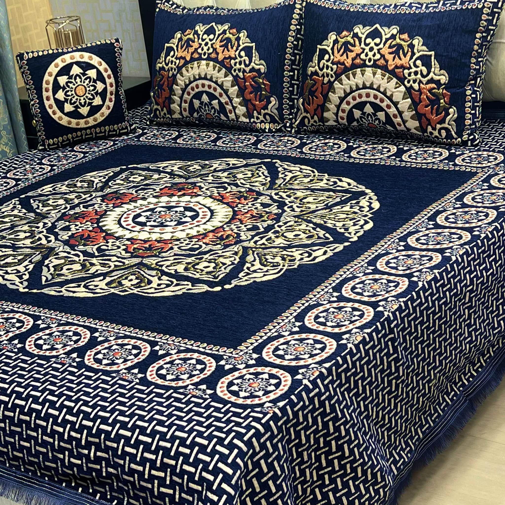 Luxury 4-Piece Velvet Jacquard Bedsheet
