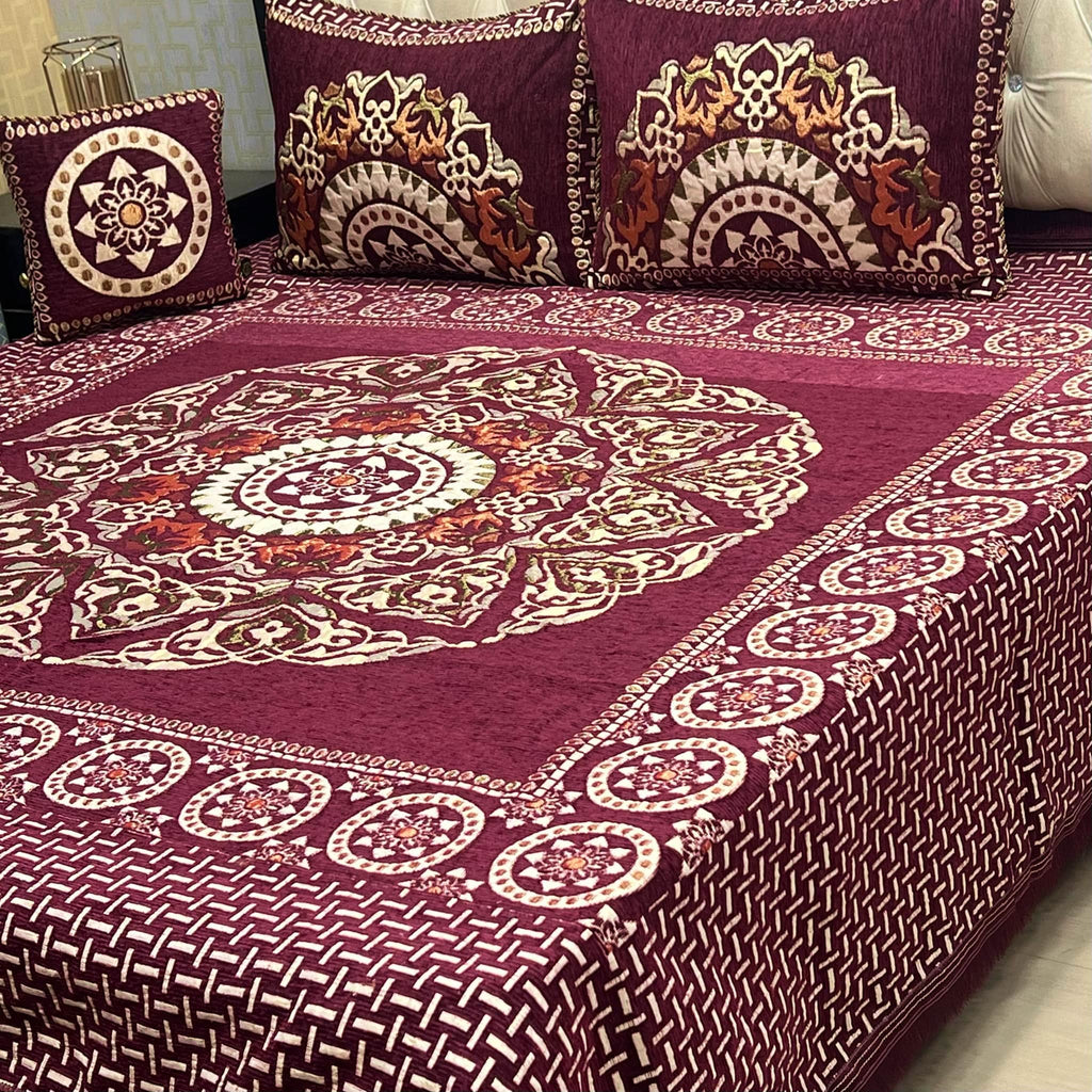 Luxury 4-Piece Velvet Jacquard Bedsheet