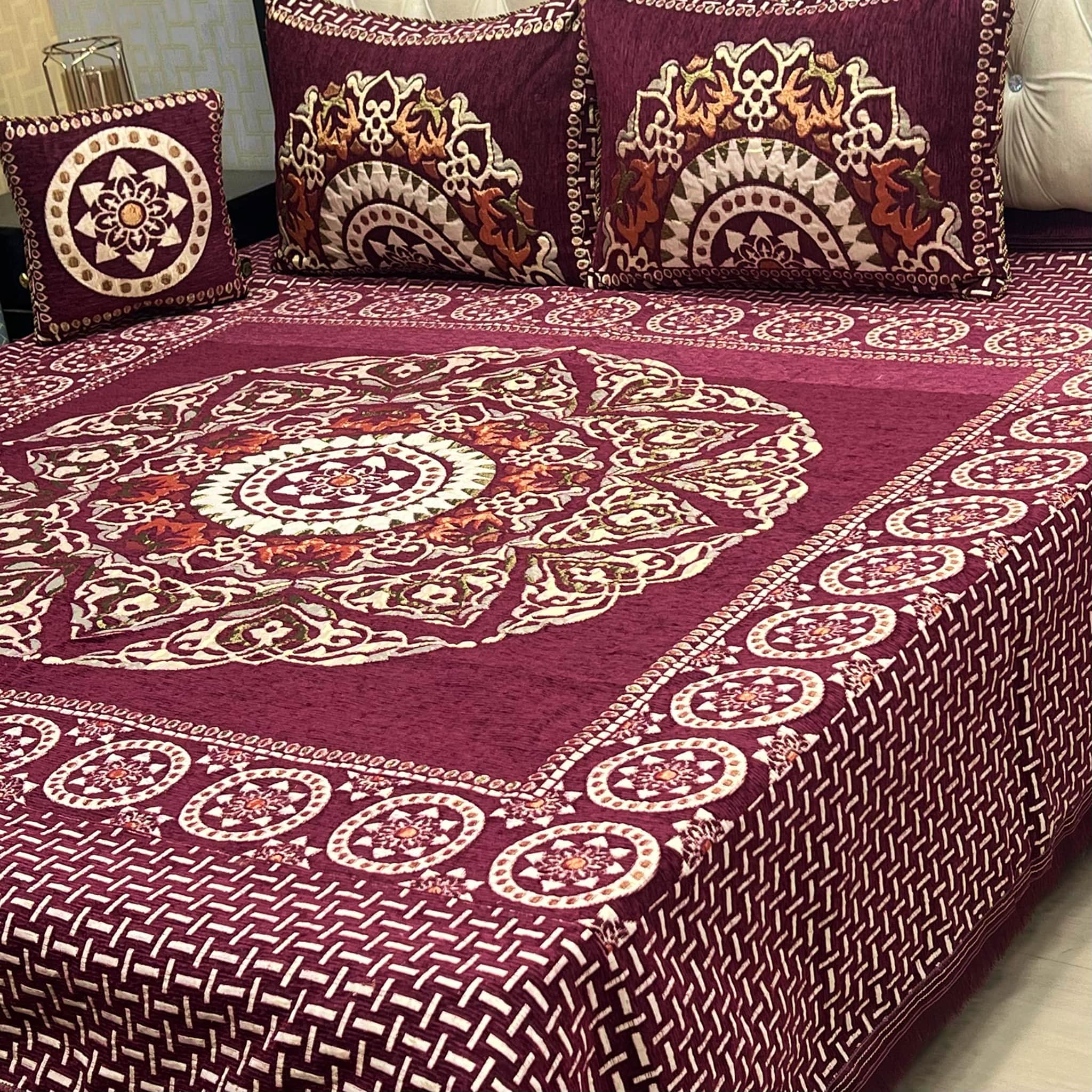 Luxury 4-Piece Velvet Jacquard Bedsheet