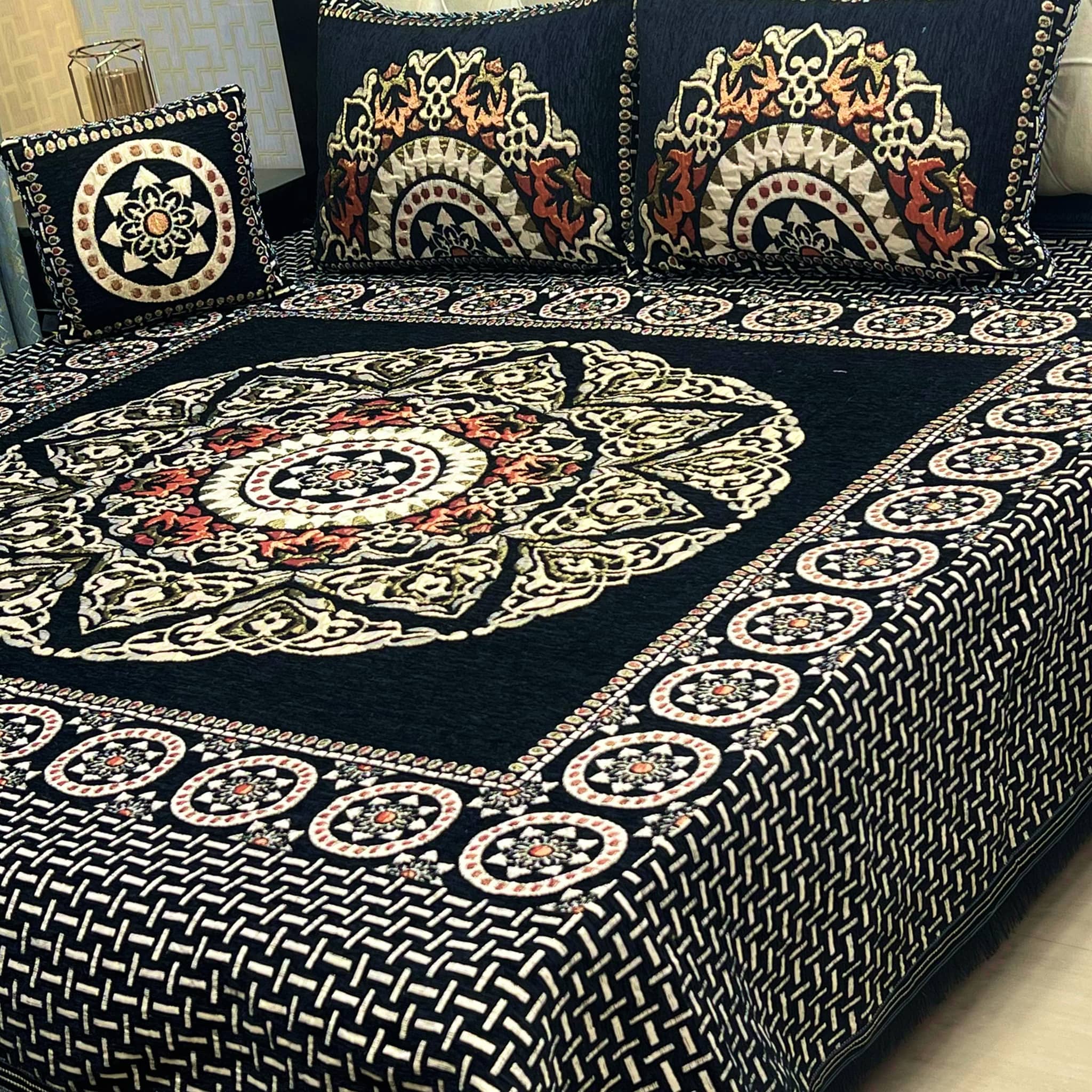 Luxury 4-Piece Velvet Jacquard Bedsheet