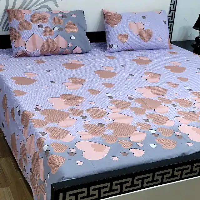 Printed Double Bed Sheet with Pillow Covers