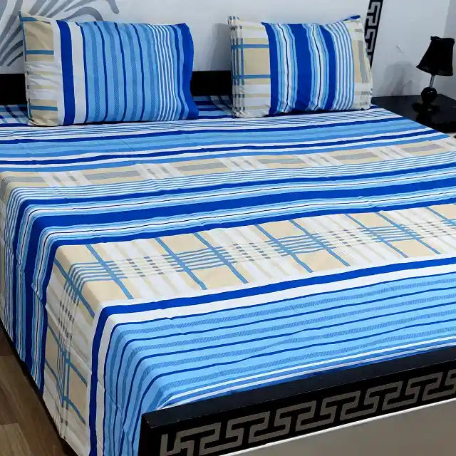Printed Double Bed Sheet with Pillow Covers