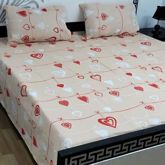 Printed Double Bed Sheet with Pillow Covers