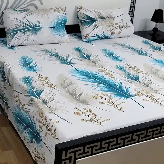 Printed Double Bed Sheet with Pillow Covers
