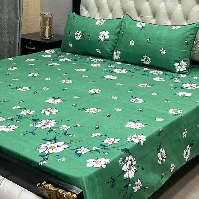 Printed Double Bed Sheet with Pillow Covers