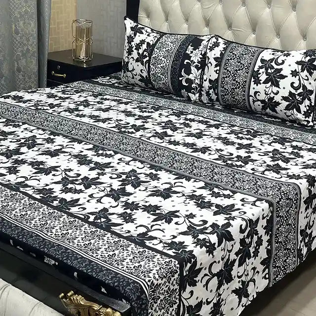 Printed Double Bed Sheet with Pillow Covers