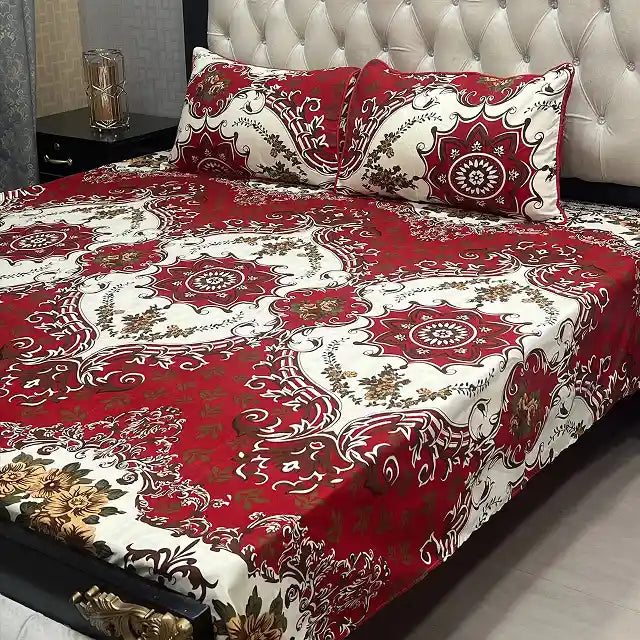 Printed Double Bed Sheet with Pillow Covers