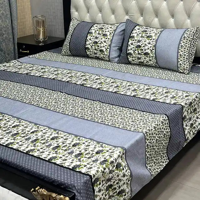 Printed Double Bed Sheet with Pillow Covers
