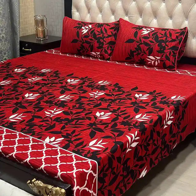 Printed Double Bed Sheet with Pillow Covers