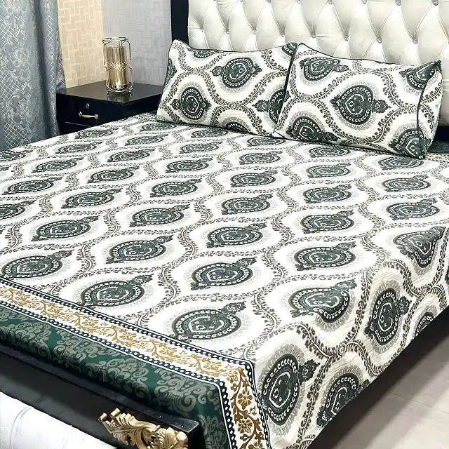 Printed Double Bed Sheet with Pillow Covers