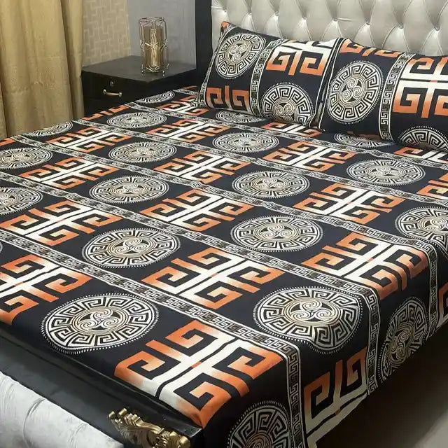 Printed Double Bed Sheet with Pillow Covers