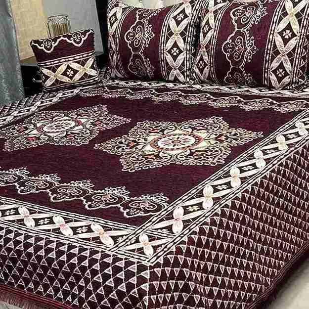 Luxury 4-Piece Velvet Jacquard Bedsheet