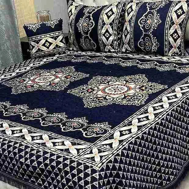 Luxury 4-Piece Velvet Jacquard Bedsheet