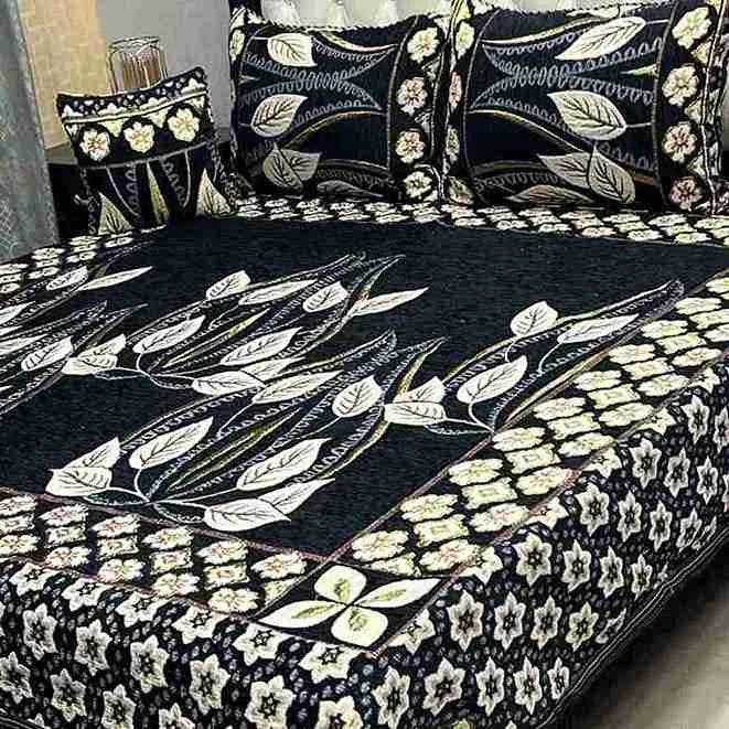 Luxury 4-Piece Velvet Jacquard Bedsheet