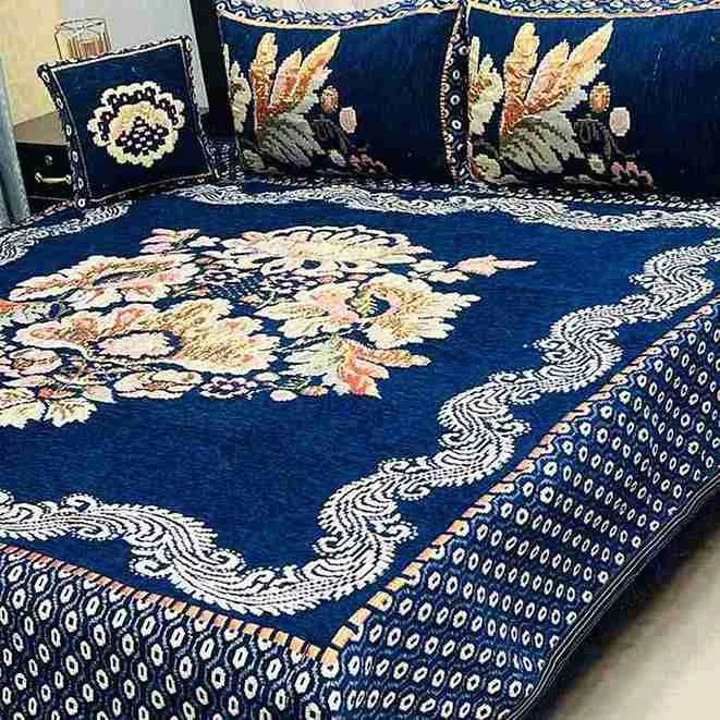 Luxury 4-Piece Velvet Jacquard Bedsheet