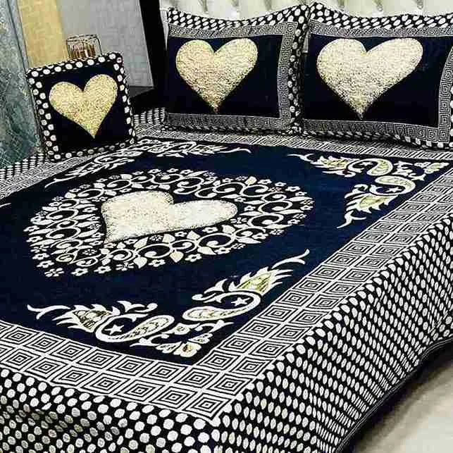 Luxury 4-Piece Velvet Jacquard Bedsheet