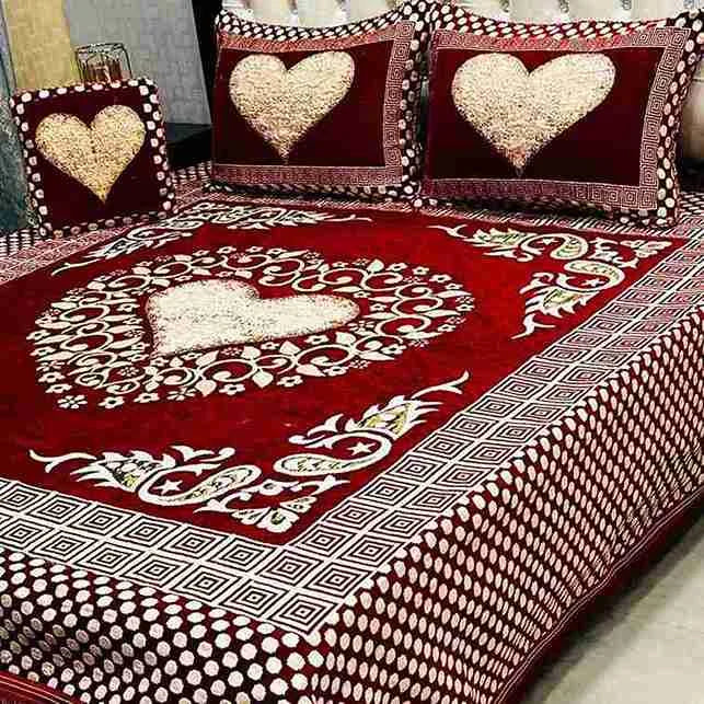 Luxury 4-Piece Velvet Jacquard Bedsheet